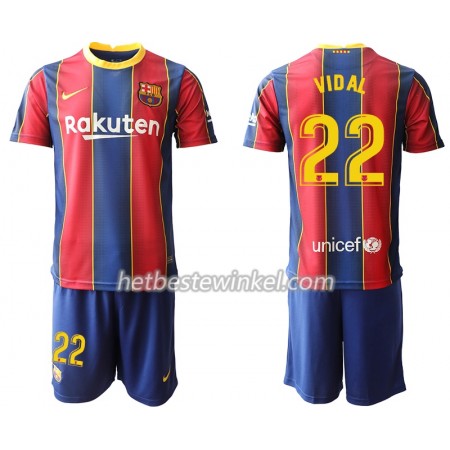 FC Barcelona Arturo Vidal 22 Voetbaltenues Kind Thuis 2020/21 - SS (+ Korte broeken)